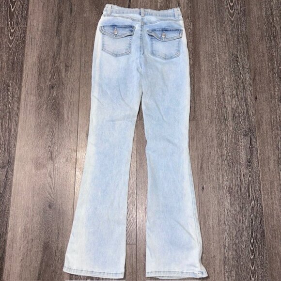 Refuge Womens Austin Jeans High Rise Curvy Flare Womens Size 1 Blue Denim Light - Picture 4 of 5